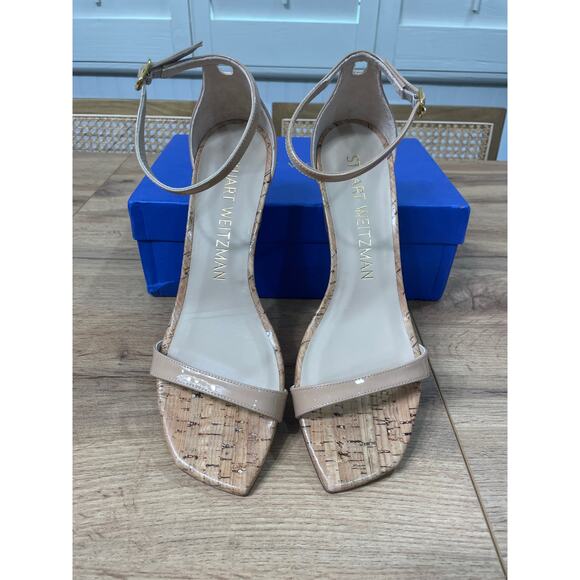 Stuart Weitzman Nudistcurve 50 Wedge Adobe Patent Leather Size 9.5 US 40 EU NIB - Picture 13 of 13